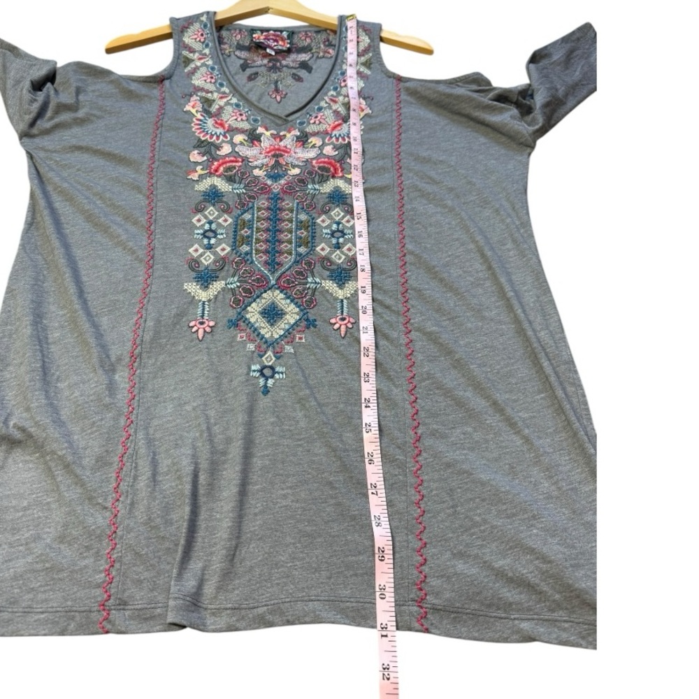 Johnny Was Nindi Cold Shoulder Embroidered Tunic size M - Picture 10 of 11